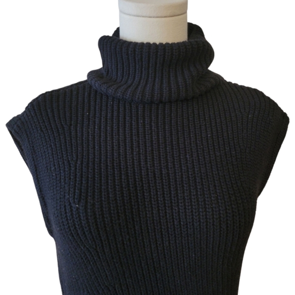 Abercrombie & Fitch Black Sleeveless Sweater Mini Dress Size XS Petite - Picture 3 of 6